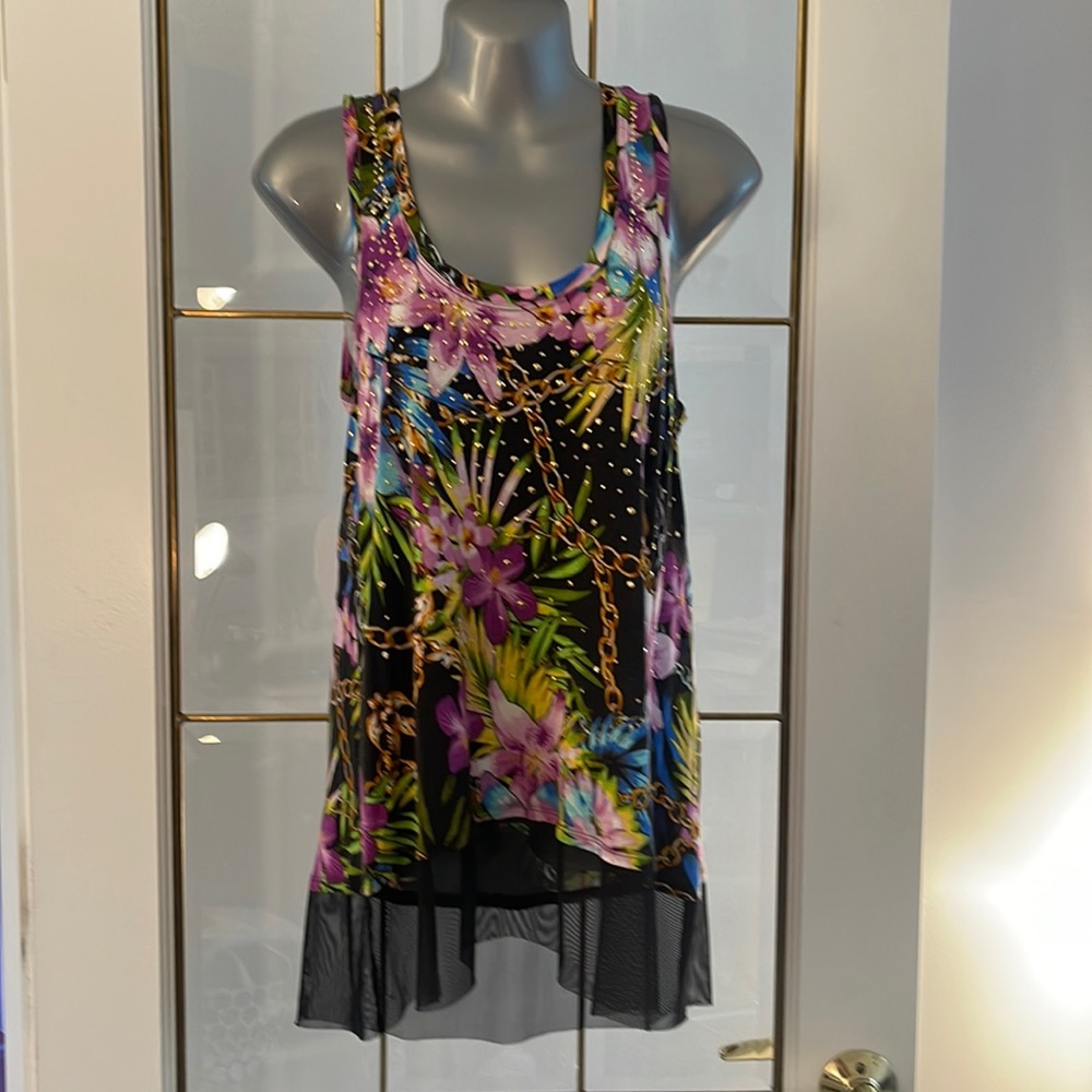 Jennifer Lopez Embellished Flower and Chains Shirt